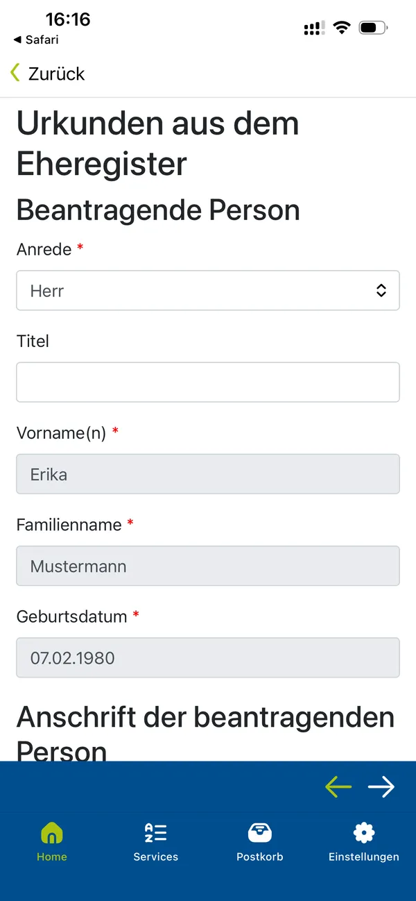 Anliegen erledigen: Anträge und Leistungen ortsunabhängig nutzen.