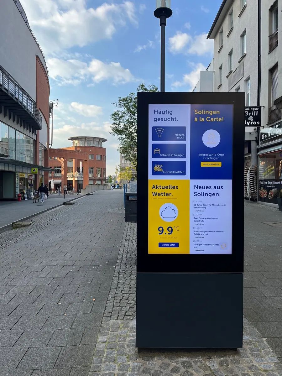 Digitale Stele im Einsatz in Solingen