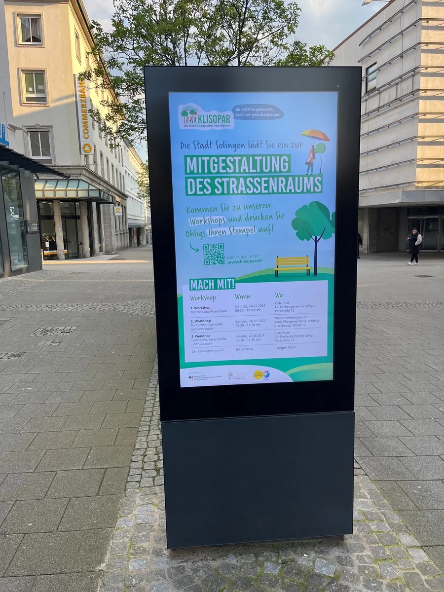Digitale Stele in der Solinger Innenstadt