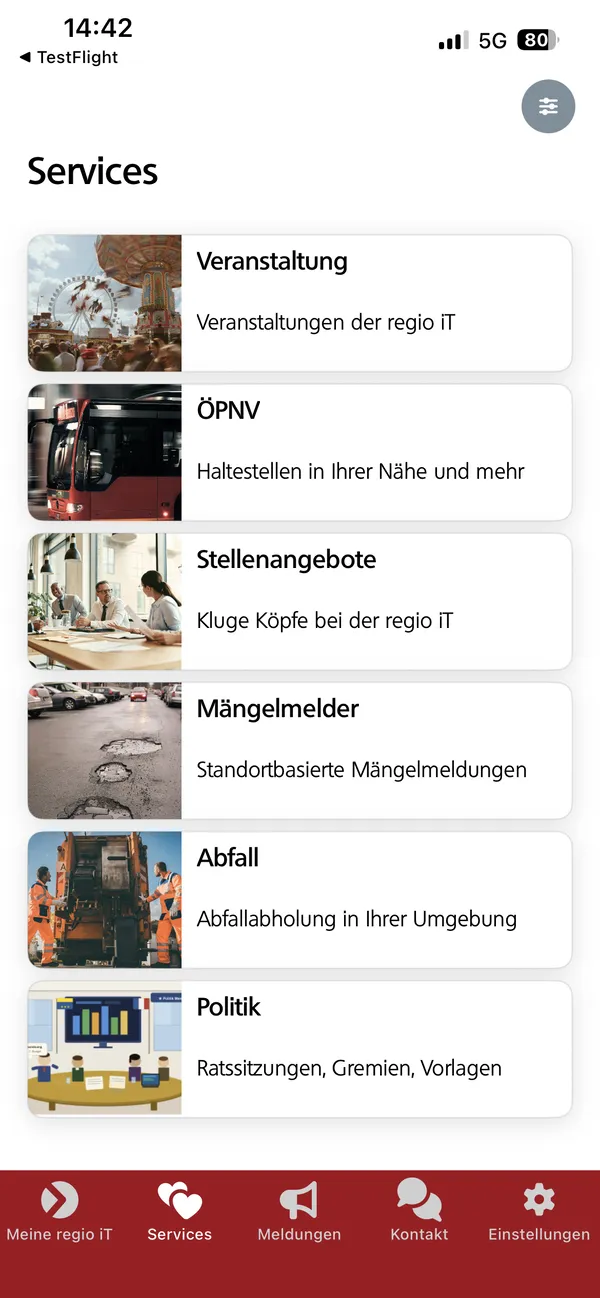 OSCA App – Ansicht 2