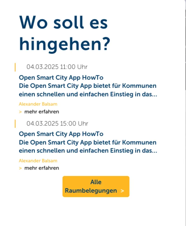 Veranstaltungen finden: Angebote und Veranstaltungen sichtbar machen.